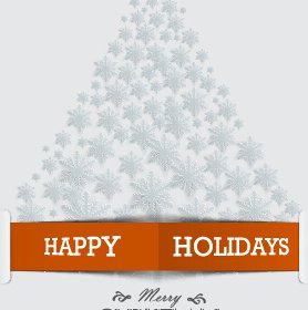 創造的なデザインのスノーフレーク クリスマス ツリーのベクトルの背景