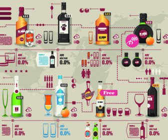 Kreative Drinks Elemente Infografiken Vektor