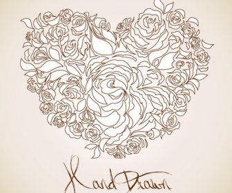 Yaratıcı çiçek Kalpler Tasarım Vektör Grafikleri