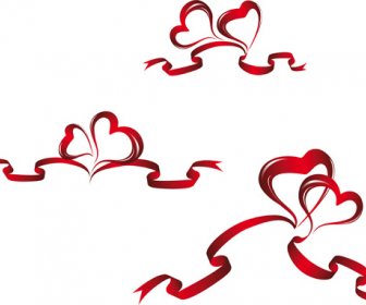 Kreative Herz Von Red Ribbon Design Vector