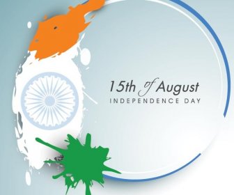 Creative Bandiera Indiana Dipingere Splashth Agosto Giorno Dell'indipendenza Vector - India