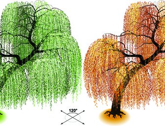 創造的な等尺性木デザインのベクトル