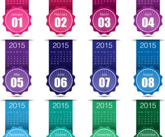 創造的な Labels15 カレンダー デザインのベクトル