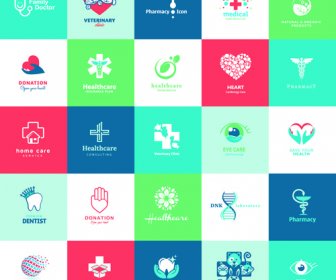 Creative Medical And Healthcare Logos Vector Set