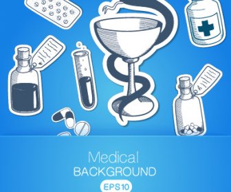 Creative Medical Elements Background Vector Grahpics