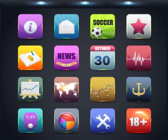 Kreative Mobile Anwendung-Icon-set