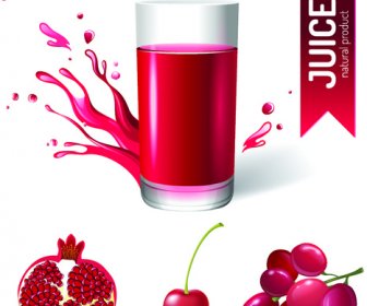 Creative Natural Juice Poster Vector