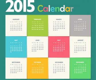 創造的な新しい年 Calendar15 ベクトル図