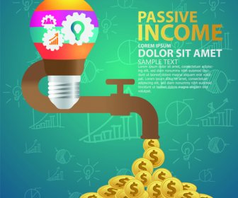 Creative Passive Income Money Background Vector