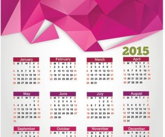 Calendario Di Vettore Creativo Triangolo Rosa Shape15