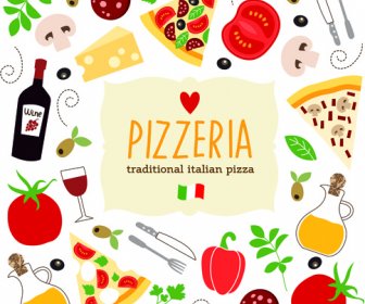 Kreative Pizza Design Elemente Vektor 5