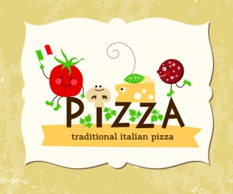 Kreative Pizza Design Elemente Vector 6
