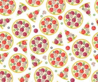 Conjunto De Vector De Patrones Sin Fisuras Pizza Creativa