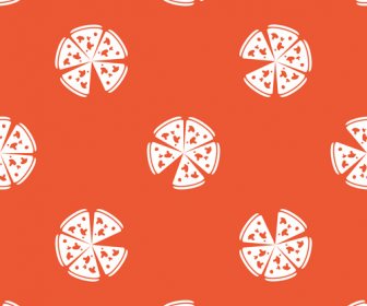 Creative Pizza Seamless Pattern Vector Set