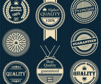 Creative Premium Quality Round Labels With Badge Vector