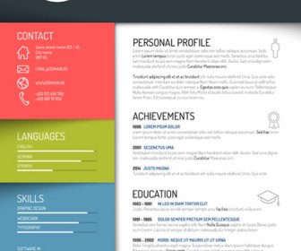 Creative Resume Template Design Vectors