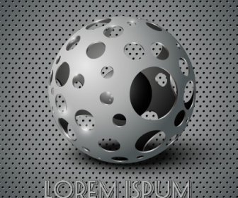 創造的な球と金属の背景のベクトル