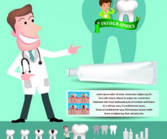 Kreative Zähne Pflege Infografiken Vektoren