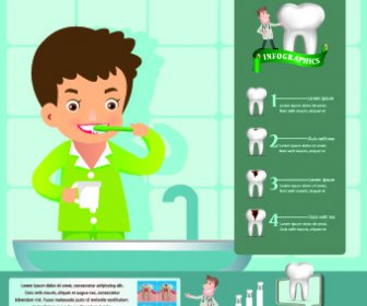 Kreative Zähne Pflege Infografiken Vektoren