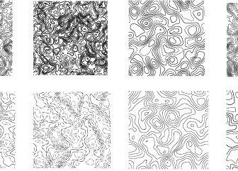 Creative Topographic Map Patterns Vector