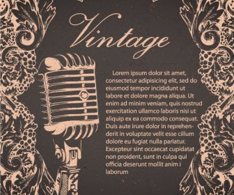 Kreatif Vintage Musik Latar Belakang Vector Set