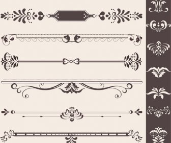 Creative Vintage Ornaments With Borders Vector