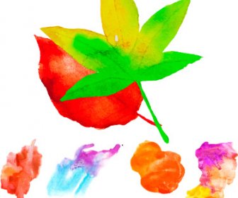 Creative Watercolor Leaves Autumn Background Vector