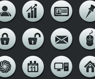 Creative Web Icon Buttons Design Vector