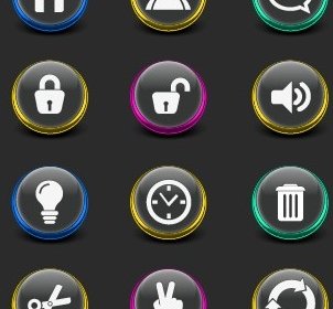 Creative Web Icon Buttons Design Vector