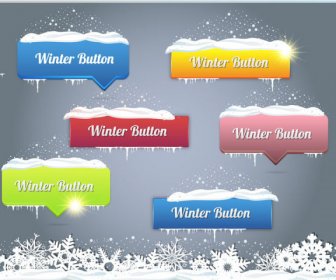 創造的な冬 Web ボタンのベクトル