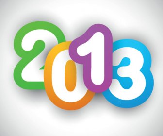 Creative13 新年あけましておめでとうございますの数字デザイン ベクトルを設定