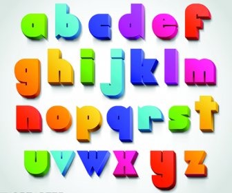 Creative 3d Colored Alphabet Design Vector