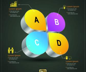 Kreatif 3d Infographic Desain Vektor