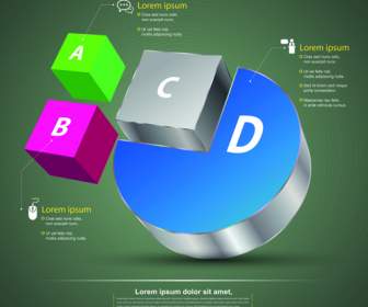 Kreatif 3d Infographic Desain Vektor