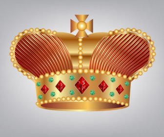 Corona Icone Gemme Decorazione Luccicante D'oro Design