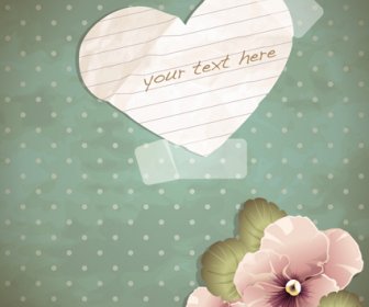 Crumpled Paper Heart Background