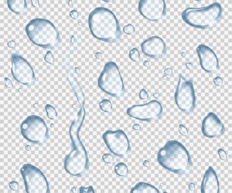 Crystal Clear Water Drops Vector Illustration