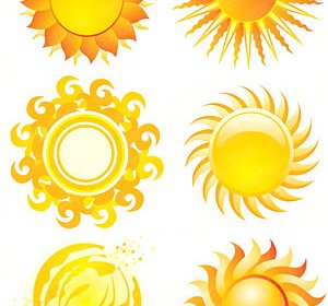 Crystal Style Sun Icon Vector