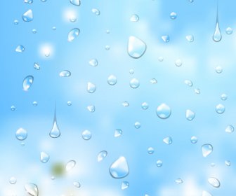 Crystal Water Drops With Blurred Background Art