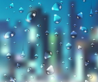 Crystal Water Drops With Blurred Background Art