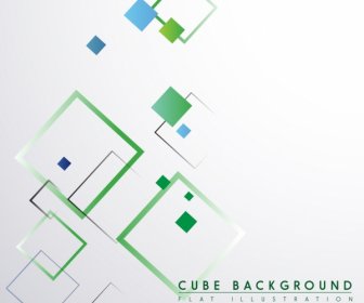Cube Background Flat Squares Sketch