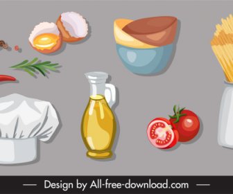 culinary design elements classic ingredient tools sketch