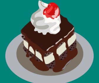 Cupcake Sơn Màu Cổ điển 3D Sketch