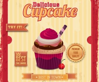 Cupcake Retro Poster
