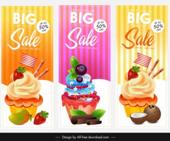 Cupcake Satış Afişleri Renkli Modern Tasarım