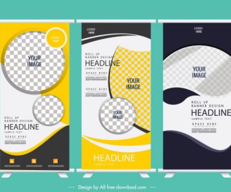 Curl Up Banner Templates Modern Abstract Decor