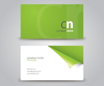 Curled Corner Business Card Vector Graphic