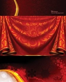 Curtain Brocade Ornate Vector Background