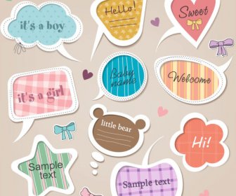 Cute Baby Frames With Text Label Vector