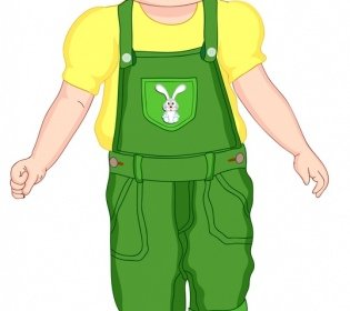 Cute Baby Icon Colored Cartoon Character